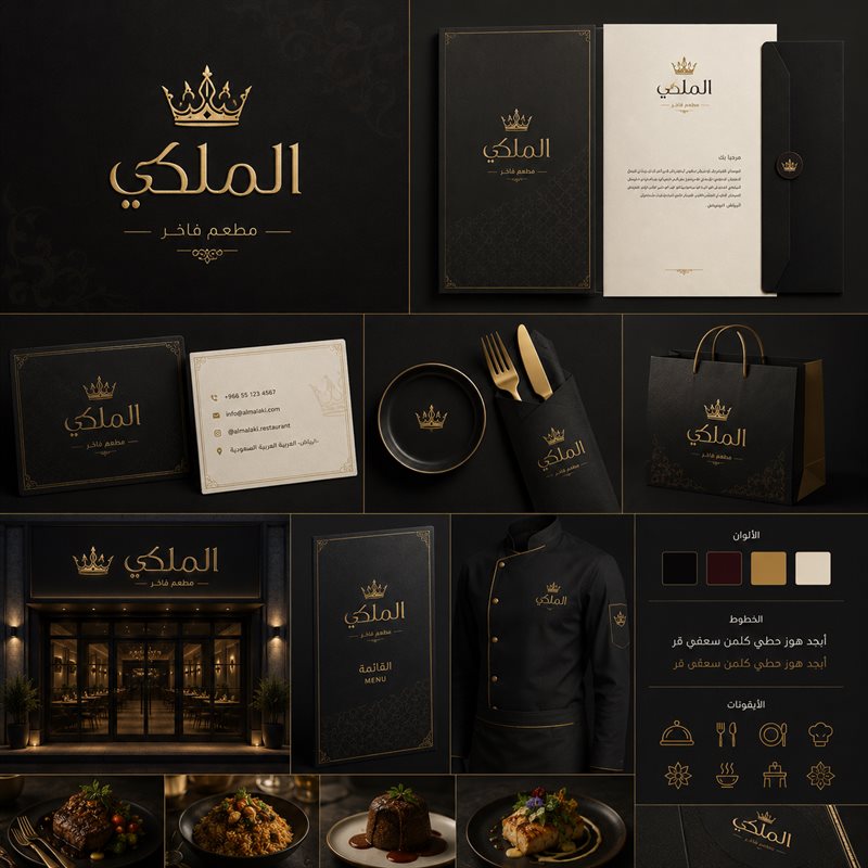 هوية بصرية لمطعم الملكي